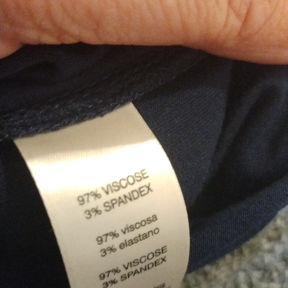 - Zenergy by Chicos navy soft stretchy tunic top with back crisscross detail - Picture 7 of 9